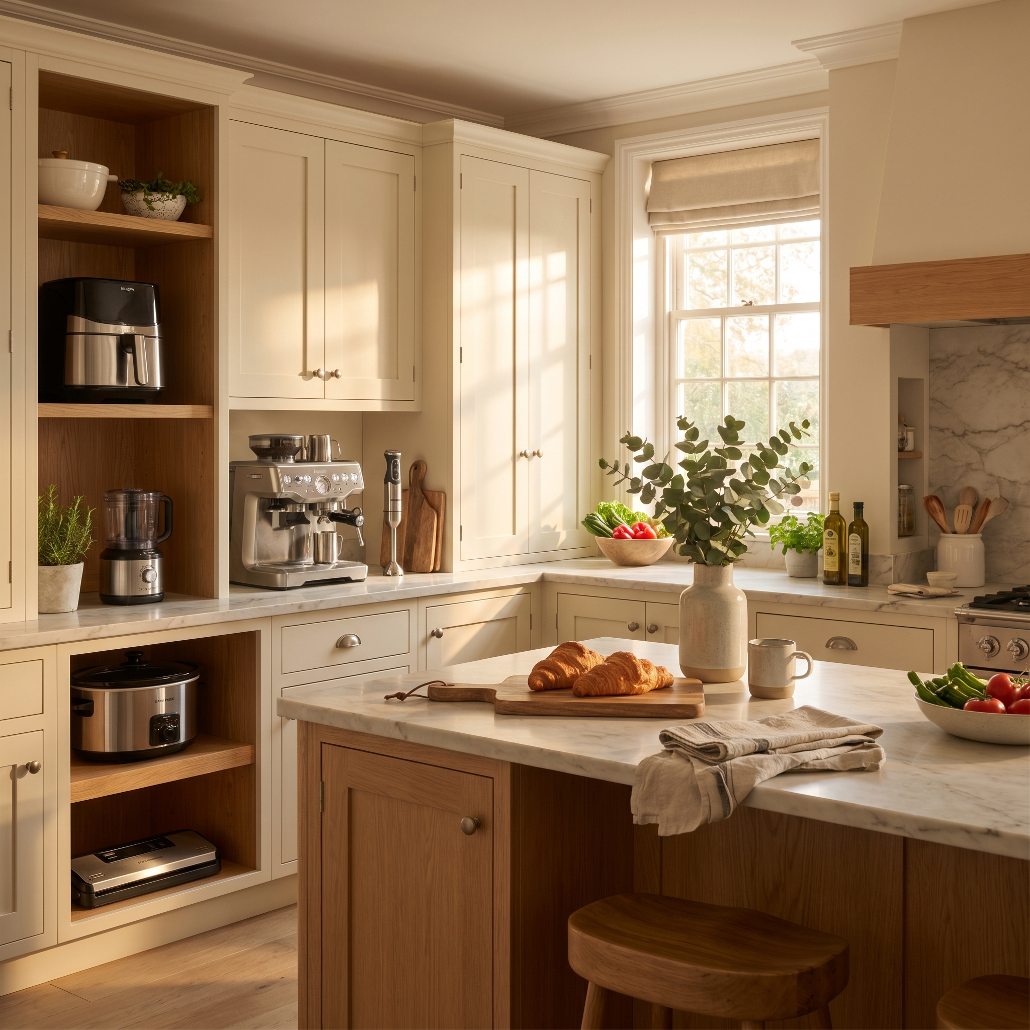 Beautiful kitchen counter with useful appliances